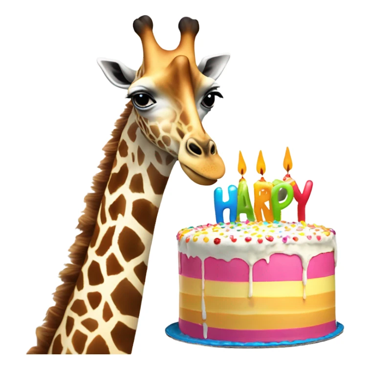 Giraffe eating cake  sticker