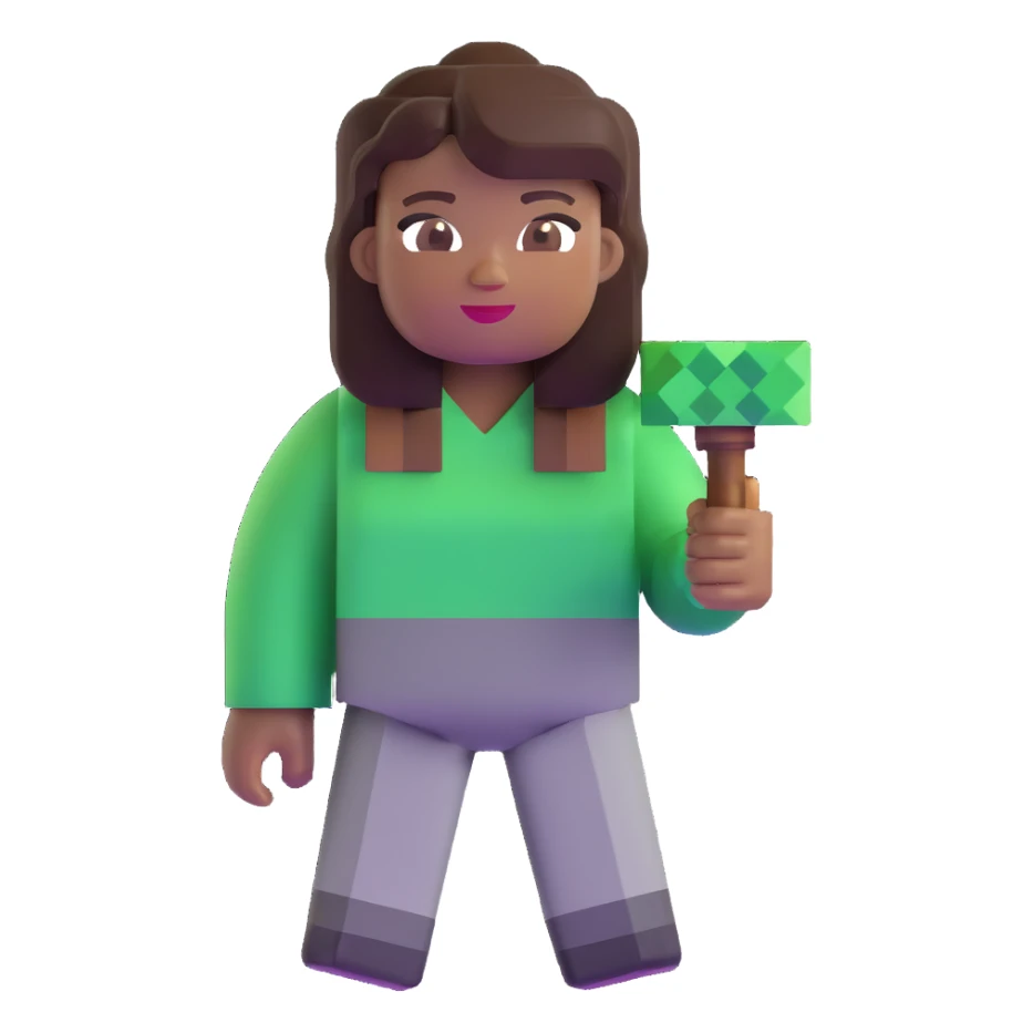 Nicole Byer as a Minecraft character sticker