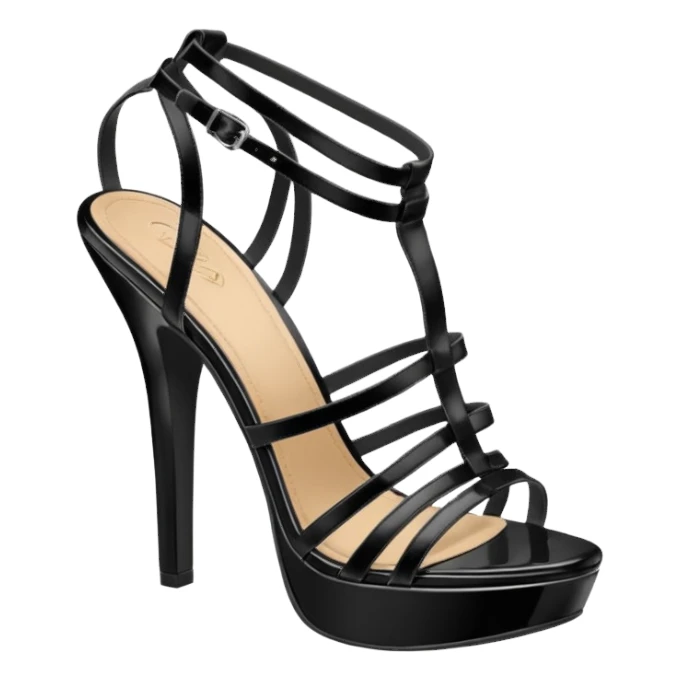 open toe black high heels open sandals sticker