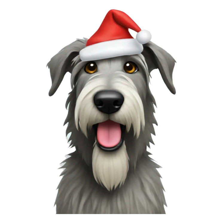  Irish wolfhound dog with santa hat sticker