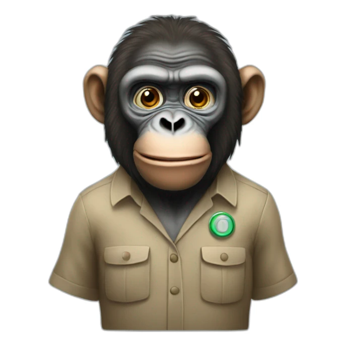 Ape as a biology teacher sticker