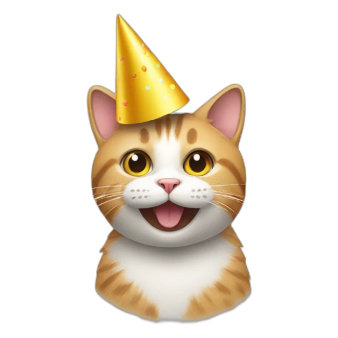 cat with a party hat sticker