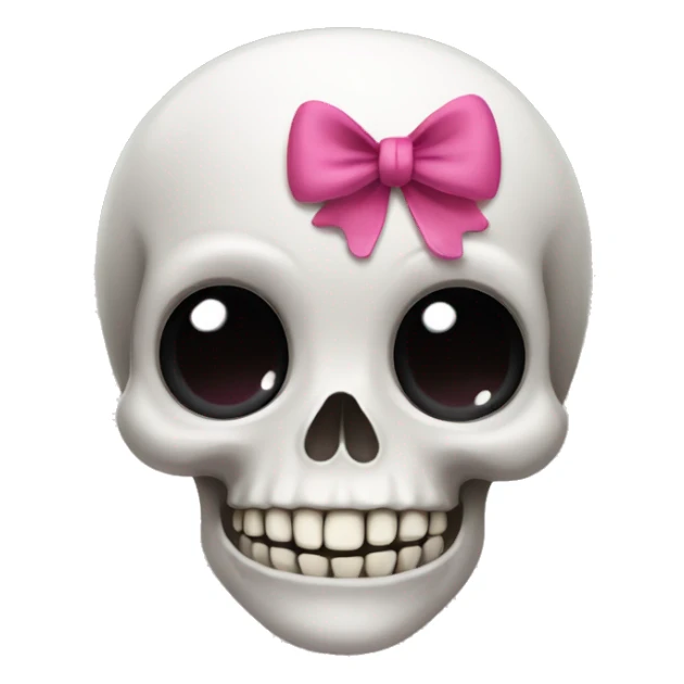 Cute skull with eyelashes and a bow sticker
