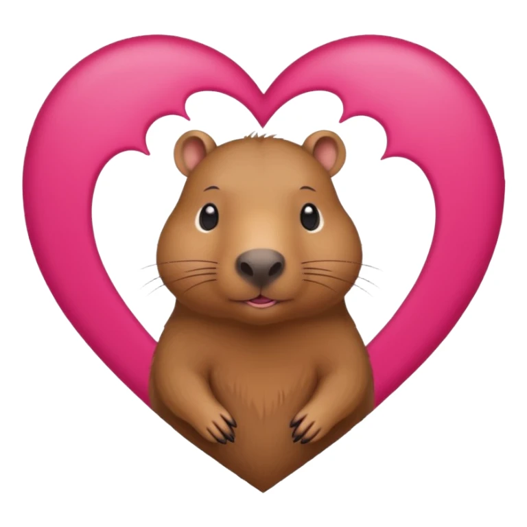 capybara in a heart sticker