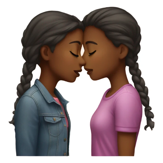 two girls kissing  sticker