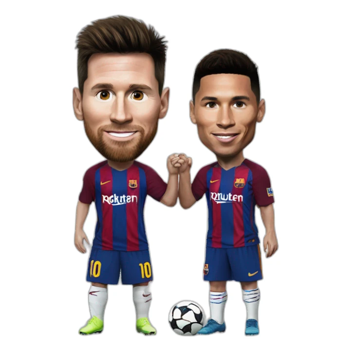 Messi with ronaldo sticker