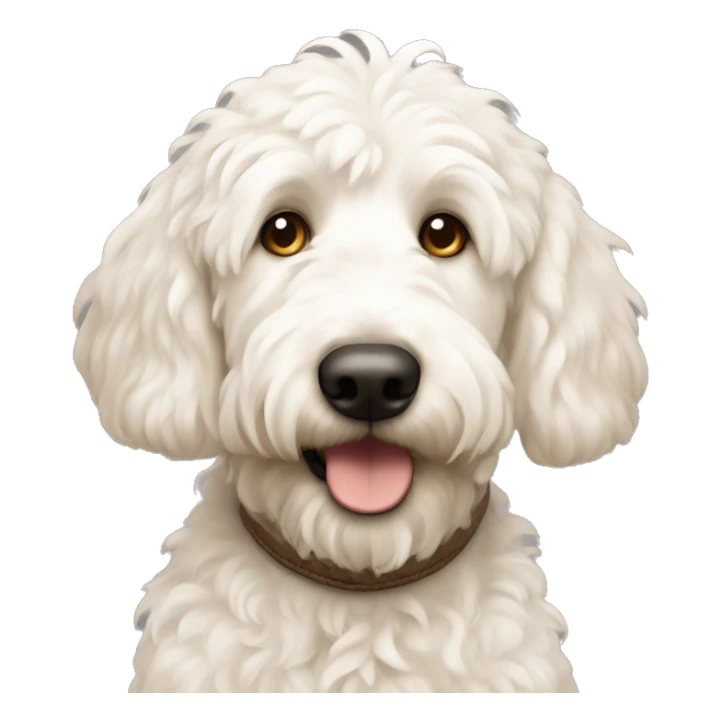 White Golden doodle with brown ears sticker