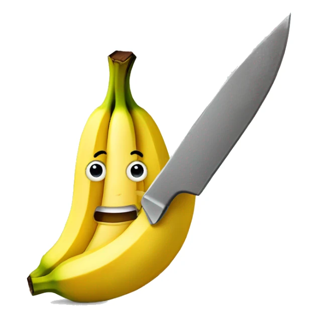 banana with a knife sticker