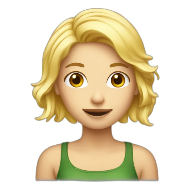 Blond girl with beer sticker
