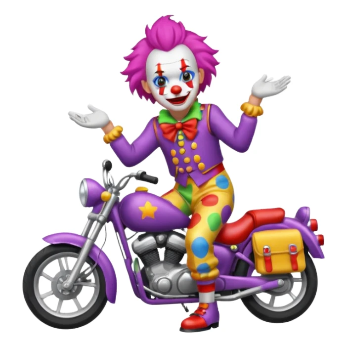 motorcycle-riding clown  sticker