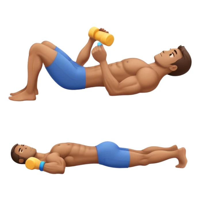 buff guy lying lats down on foam-oller sticker