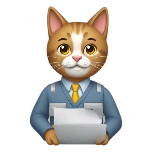 gato trabajando duro sticker