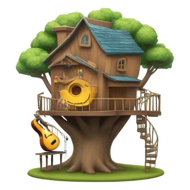 Musical treehouse sticker