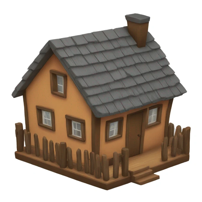 little wooden house sticker