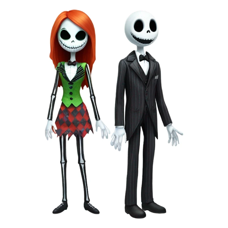 Jack and Sally Skellington  sticker