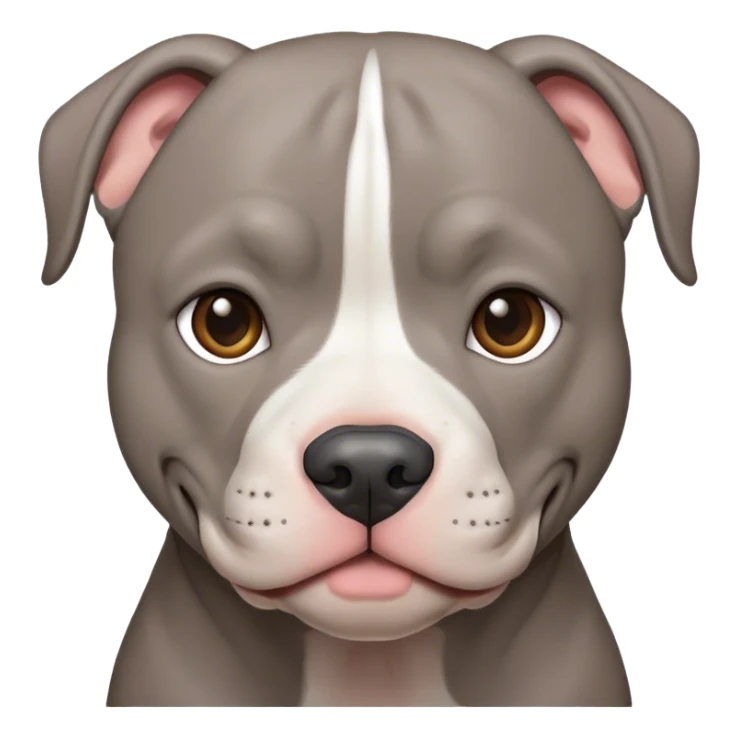 Solid Gray pitbull no white fur sticker