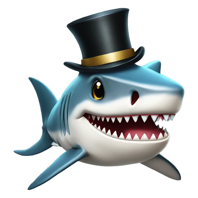 shark with a tophat sticker