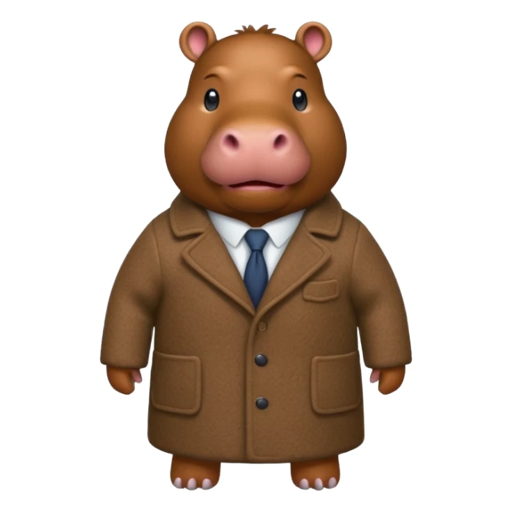 hipoptamus wearing coat sticker