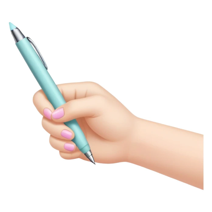 hand holding and writing with a pastel colored pen sticker