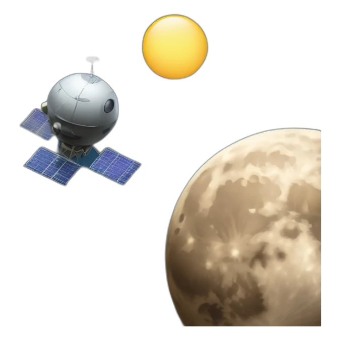 moon and satellite sticker