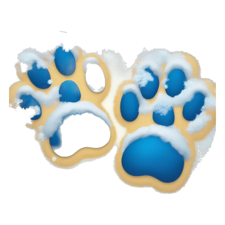 Two paw prints in snow sticker