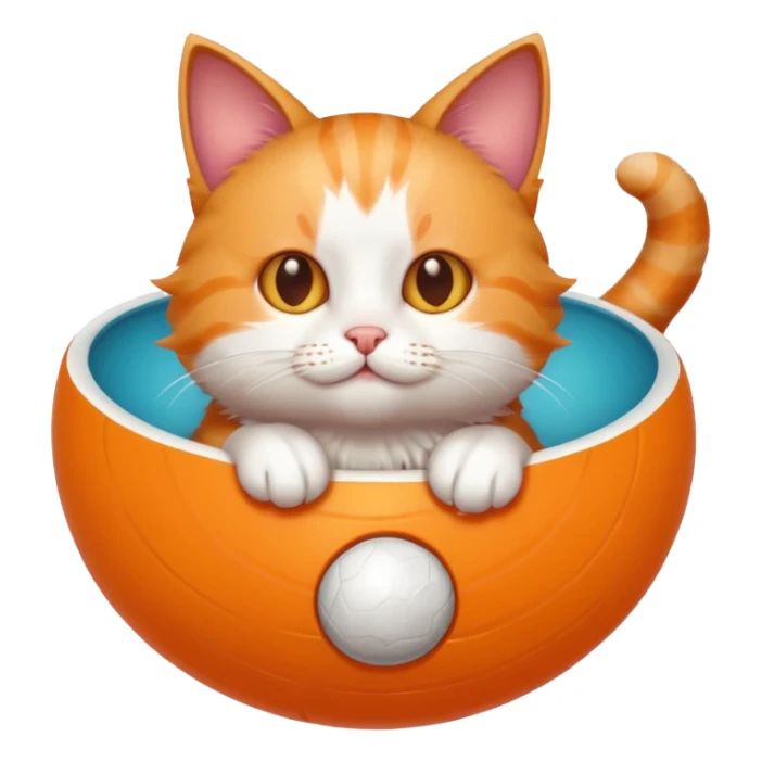 Cat playing in a ball sticker