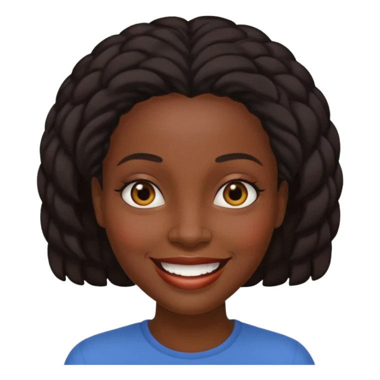 A black women with a massive head sticker