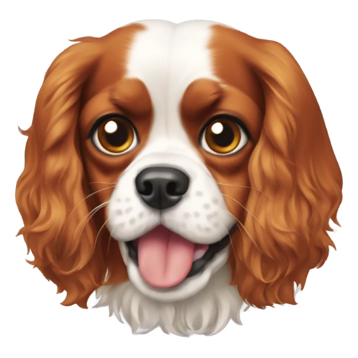A cavalier King Charles spaniel pulling a crash face sticker