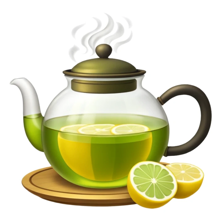 fresh green tea and lemons sticker