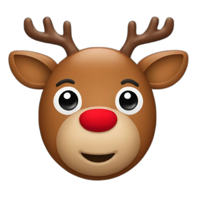rudolph with red nose face sticker
