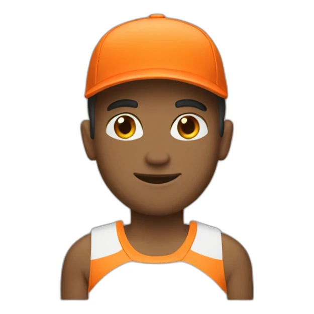 sportsman in orange sticker