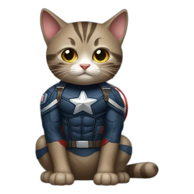 cat in captain America suit sticker