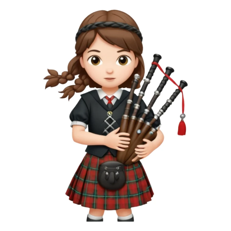 scotch girl playing bagpipe sticker