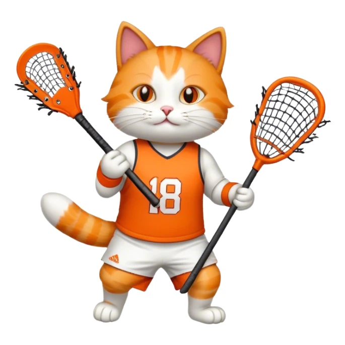 Cat playing lacrosse sticker