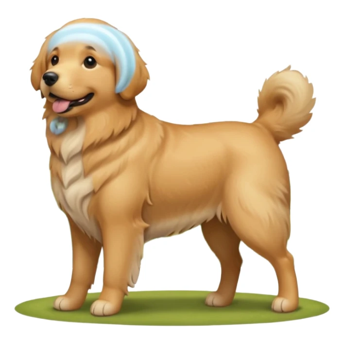 pregnant golden dog sticker