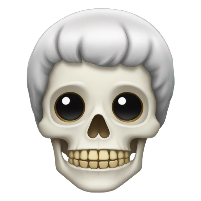Skeleton with Black afro hair cut sticker