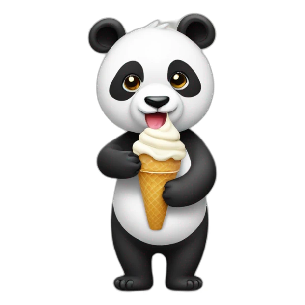 Panda eating ice cream sticker