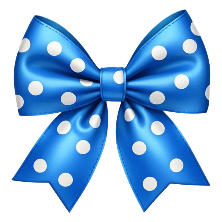 Blue bow with white polka dots sticker