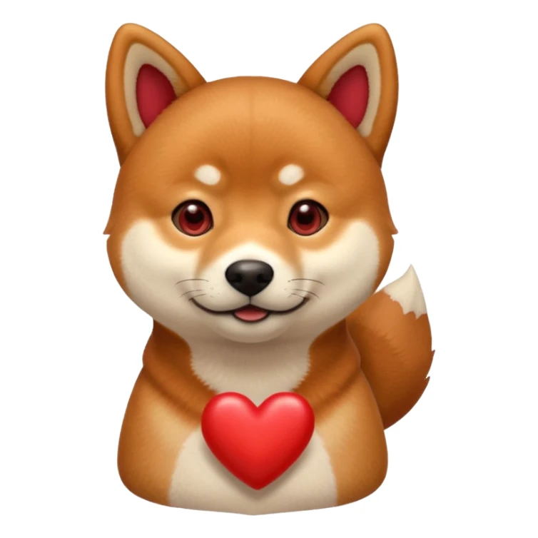 Shiba Jasper five red hearts sticker