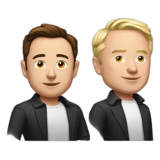jeff bezos and elon musk combined sticker