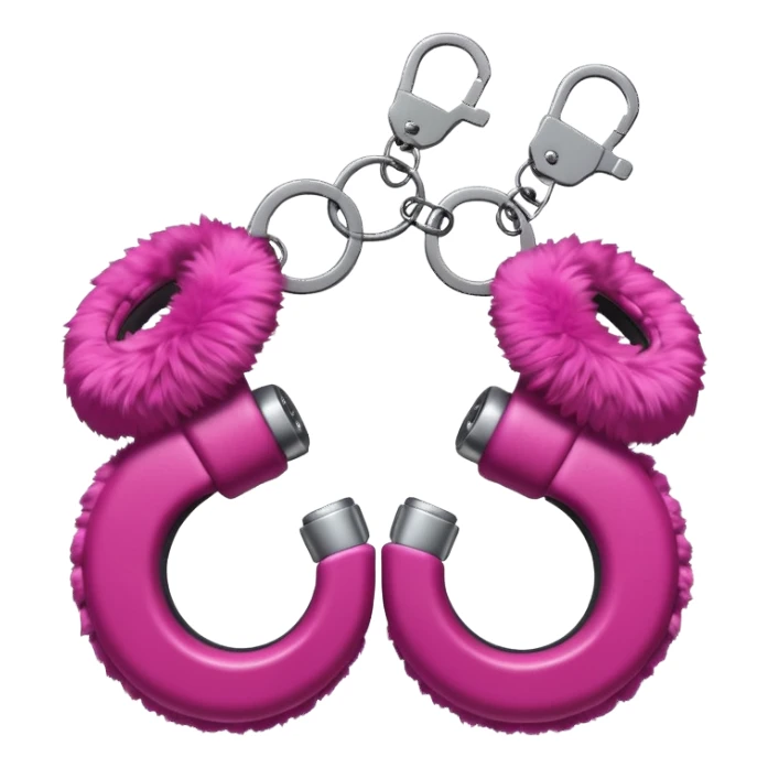 Fluffy magenta handcuffs sticker