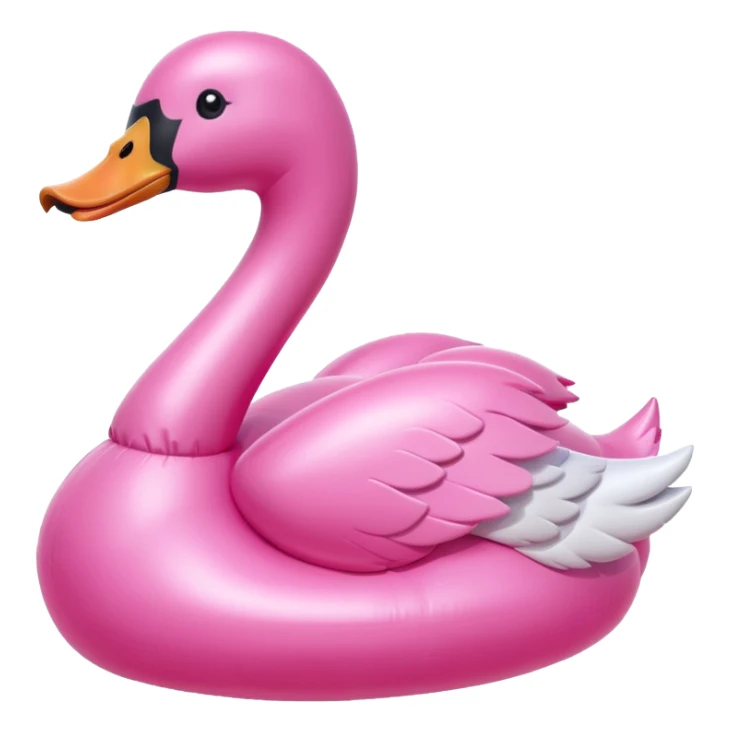 pink swan inflatable sticker