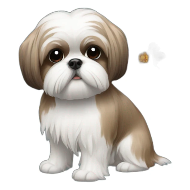Shihtzu with flowers  sticker