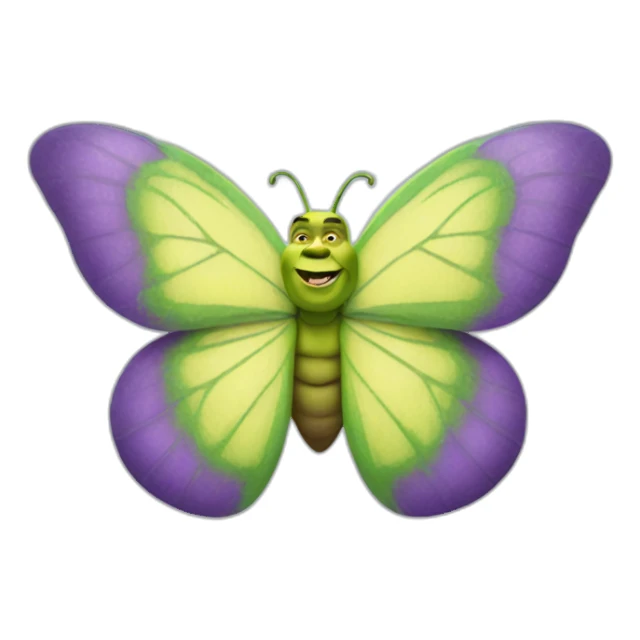 Shrek on a butter fly sticker