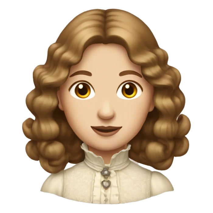 light brown hair victorian lady sticker
