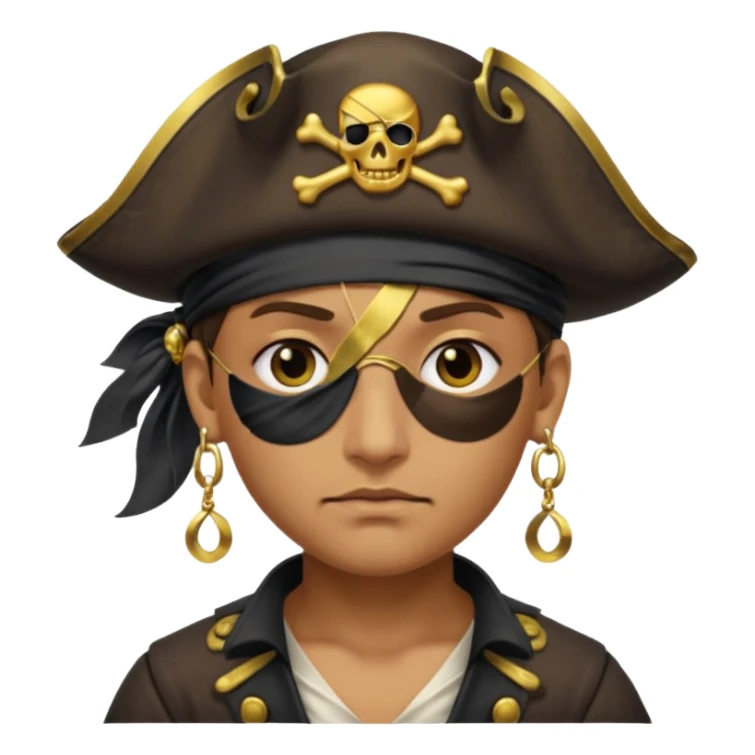 Eye patch pirate with earring, one eye covered
 sticker