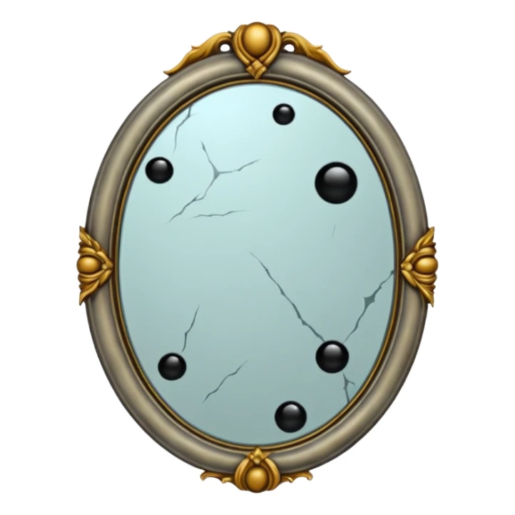 Haunted Mirror with some black dots on it \ sticker