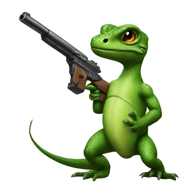 Lizard with a gun sticker