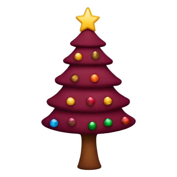 Maroon christmas tree sticker