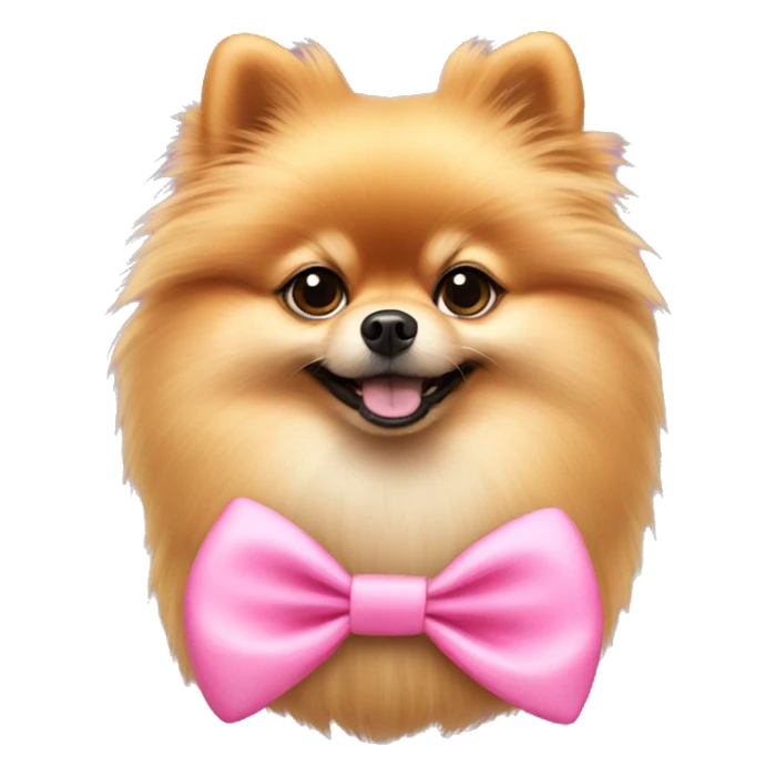 pomeranian with pink bow sticker